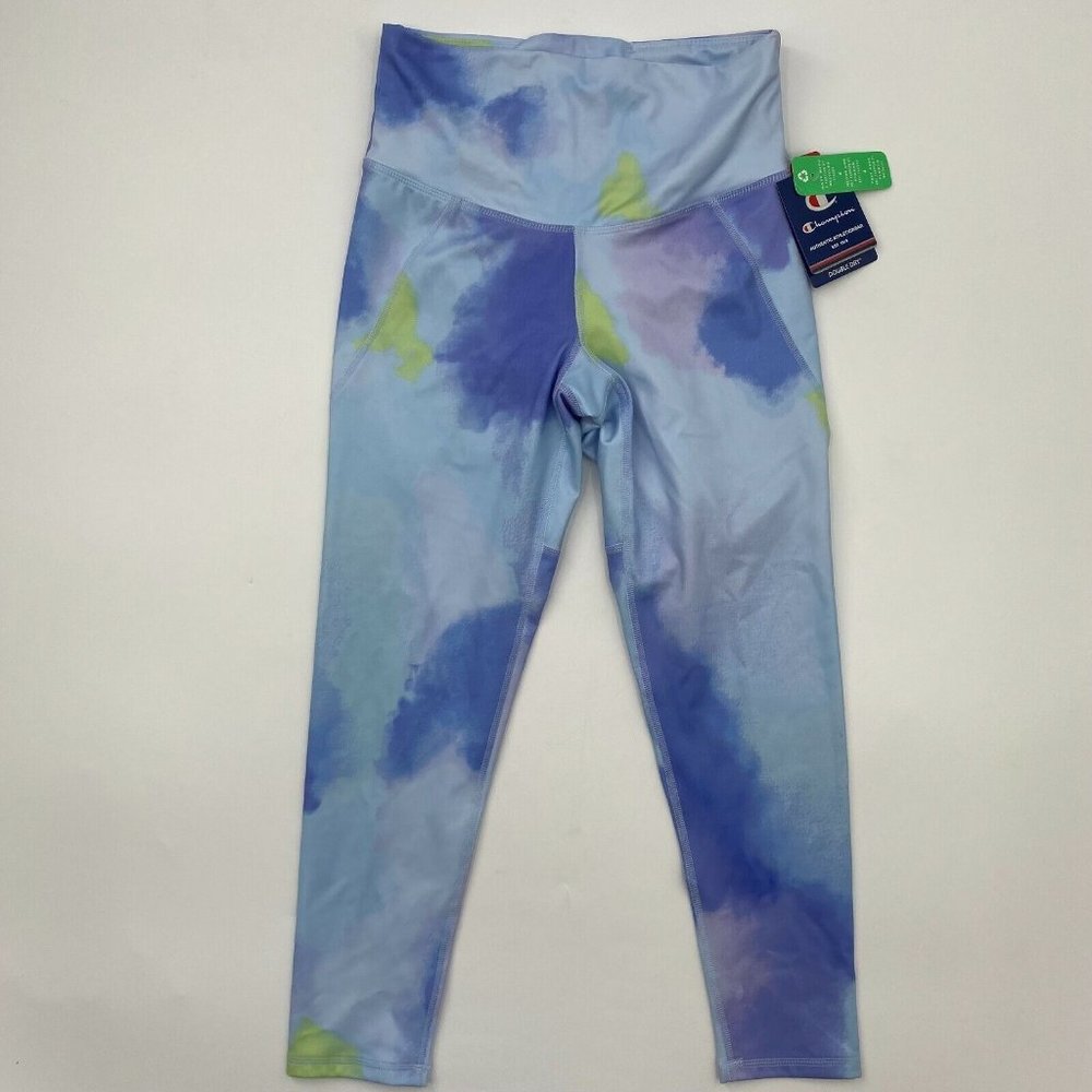 Champion Women's Absolute Eco Print 7/8 Length High Waist Leggings Cloud Blue S